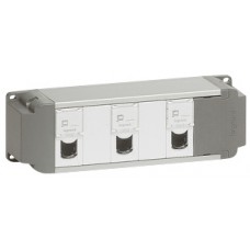 Bloc nourrice - 3 x RJ 45 Cat.6 FTP 1 module + 2 obturateurs 1 module - à câbler