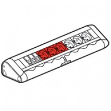 Bloc bureau - 6x2P+T (3 détromp) + 3xRJ 45 Cat.6 FTP 1 module - à câbler
