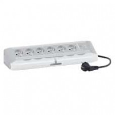 Bloc bureau - 6x2P+T + 1 interrupteur lumineux - avec cordon