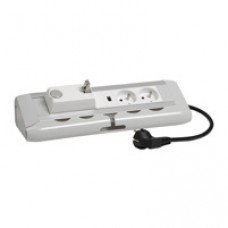 Bloc bureau - courants fort/faible- 2x2P+T + 1 chargeur USB + 1 dérouleur RJ45