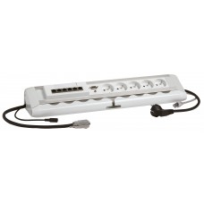 Bloc salle de réunion table U - 5x2P+T +switch 6 ports+1 HD15 -cordon 2P+T/RJ 45