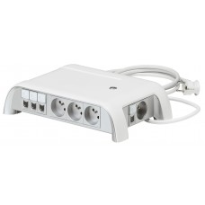 Bloc salle de réunion table centrale - 8x2P+T + switch + interrupteur - cordon 2P+T
