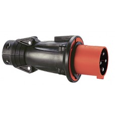 Fiche droite Hypra - IP44 - 63 A - 380/415 V~ - 3P+T - caoutchouc