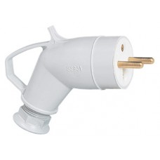 Fiche inclinée ML - IP44 - 16 A - 200/250 V~ - 2P+T - brochage dom - plast