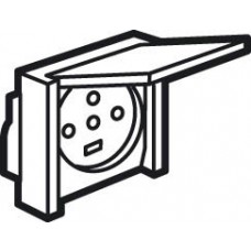 Socle à encastrer - prise étanche Plexo 20 A - 3P+N+T - IP44-IK08 - gris