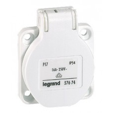 Socle de tableau P17 - 16 A - 250 V~- brochage dom - encombrement réduit - blanc