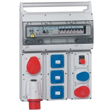 Embase P17 - recevant plastron 280x125 - rail 18 modules - 9 socles 16 A