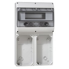 Embase P17 - recevant plastron 220x125 - rail 12 modules - 4 socles 16 A