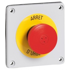 Bouton d'arrêt d'urgence Osmoz pour coffret P17 - plastron pré-percé
