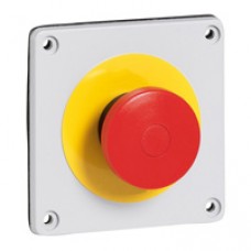 Bouton de coupure d'urgence Osmoz pour coffret P17 - plastron pré-percé