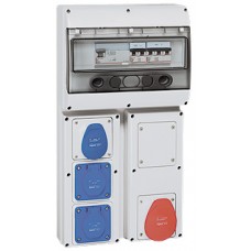 Coffret 4 prises P17 - IP44 - avec disjoncteur + interrupteur différentiel (2P+T/2P+T NFC/ 3P+T)