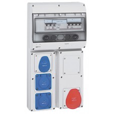 Coffret 4 prises P17 - IP44 - avec disjoncteur + interrupteur différentiel (2P+T/2P+T NFC/ 3P+N+T)