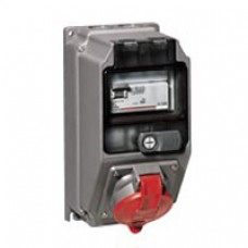 Coffret monoprise Hypra - IP44 - 16 A - 380/415 V~ - 3P+T - avec disjoncteur différentiel