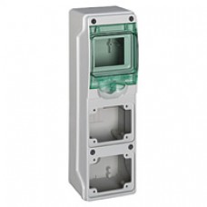 Coffret-pour prises-98 x 310 mm-4 modules-2 ouvertures