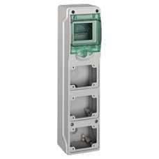 Coffret-pour prises-98 x 392 mm-4 modules-3 ouvertures