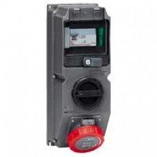 Coffret monoprise Hypra -IP66/67-55- 16A - 380/415 V~ - 3P+N+T - interrupteur+disjoncteur différentiel