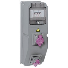 Coffret multiprises Hypra - IP44 - 2 prises 20/25 V~ - disjoncteur + transfo