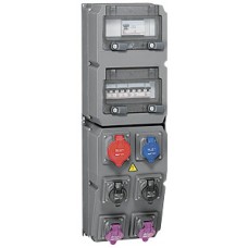 Coffret multiprises Hypra - IP44 - 6 prises (1 prise 32A 3P+T) - disjoncteur +interrupteur différentiel Legrand