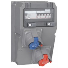 Coffret multiprises Hypra - IP44 - 2 prises - disjoncteur + interrupteur différentiel