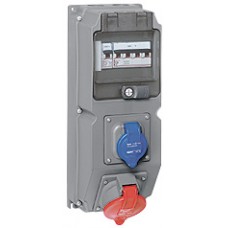 Coffret multiprises Hypra - IP44 - 2 prises (1 prise 32 A 3P+N+T) - disjonteur