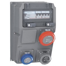 Coffret multiprises Hypra - IP66/67-55- 3 prises (1x3P+T 32A) -disjoncteur + interrupteur différentiel