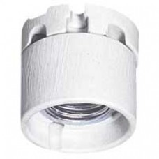 Douille E27 écl public - 4 A - 250 V - frein culot - jupe prot - porcelaine