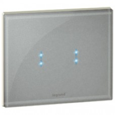 Plaque tactile Céliane Radio/Zigbee - pour réf. 672 34/36 - Titane