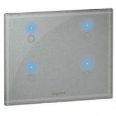 Plaque tactile Céliane Radio/Zigbee - pour réf. 672 40 - Titane