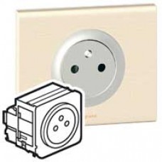 Prise de courant affleurante Céliane - 16 A - 250V - 2P+T - enjoliveur blanc