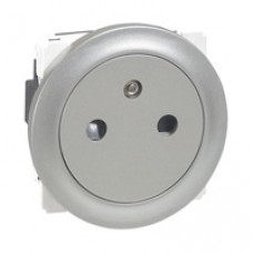 Prise de courant affleurante Céliane - 16 A - 250V - 2P+T - enjoliveur titane