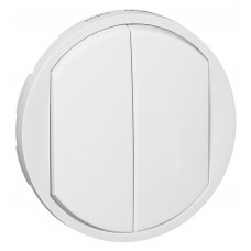 Enjoliveur Céliane - double interrupteur va-et-vient /poussoir / interrupteur va-et-vient + poussoir - blanc