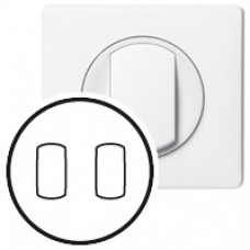 Enjoliveur Céliane - double Interrupteur va-et-vient / double poussoir à levier - blanc