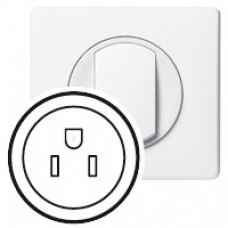 Enjoliveur Céliane - prise 2P+T standard US - blanc