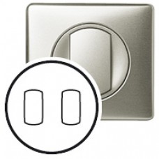 Enjoliveur Céliane - double interrupteur va-et-vient / double poussoir à levier - titane