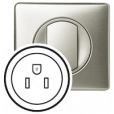 Enjoliveur Céliane - prise 2P+T standard US - titane