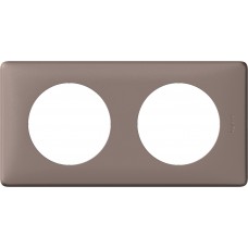 Plaque Céliane - neutre - 2 postes - taupe