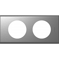 Plaque Céliane - 2 postes - inox brossé