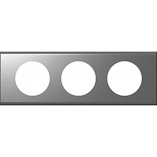 Plaque Céliane - 3 postes - inox brossé