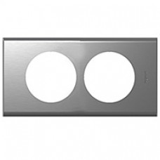 Plaque Céliane - 2 postes - pour rénovation - inox brossé