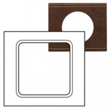 Plaque Céliane - grand format - cuir brun texturé