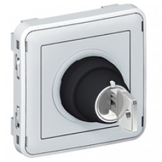 Interrupteur à clé -3A - 250 V Ronis n° 455 Prog Plexo composable gris - 3 positions