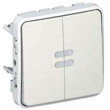 Double va-et-vient lumineux Plexo composable blanc - 10 AX