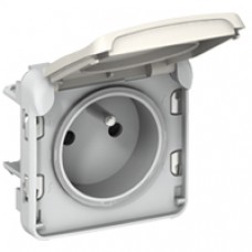 Prise 2P+T éclips de protection Prog Plexo composable blanc - 16 A - 250 V