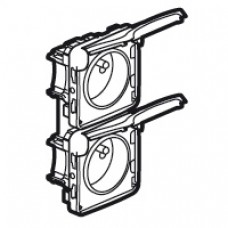 Prises 2x2P+T vertical précâblées Prog Plexo composable blanc - 16 A - 250 V