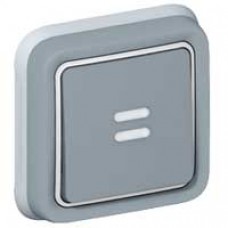 Poussoir NO + NF Prog Plexo complet encastré gris - 10 A