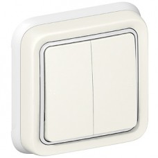 Double va-et-vient Prog Plexo complet encastré blanc - 10 AX
