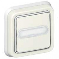 Poussoir NO + NF lumineux Prog Plexo complet encastré blanc - 10 A