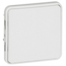 Poussoir NO Prog Plexo composable blanc Artic - 10 A - 250 V