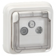 Prise TV mâle Prog Plexo composable blanc Artic - 10 A - 250 V