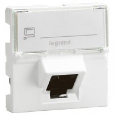 Prise RJ 45 Mosaic - Cat. 6 - FTP - prise 45° - 2 modules - blanc - LCS²